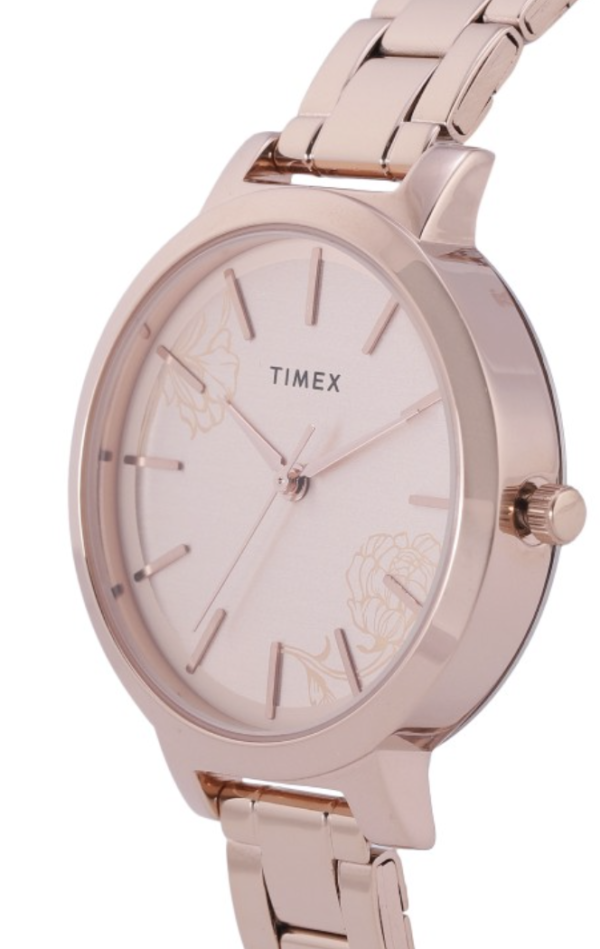 Women Rose Gold-Toned Printed Dial & Bracelet Style Analogue Watch - Image 3